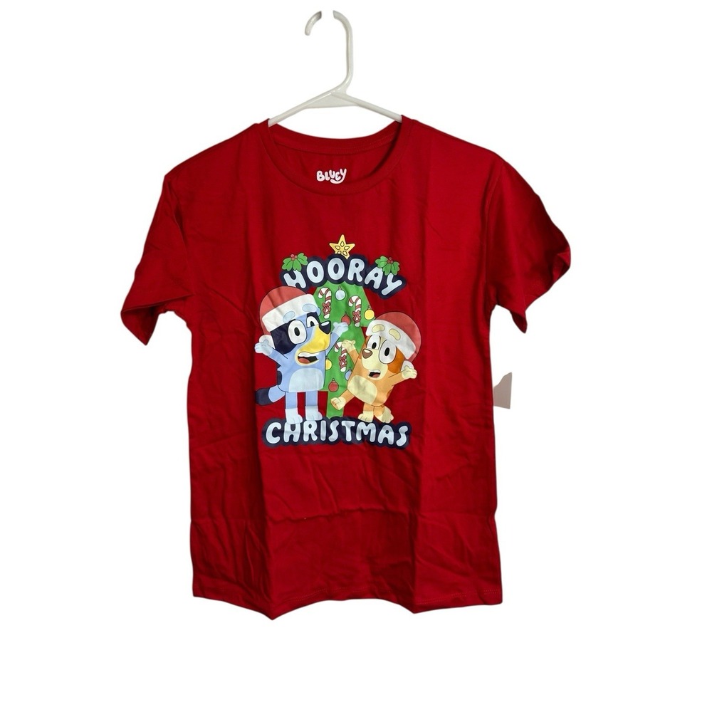 BLUEY boys red short sleeve‎ crew neck shirt size large 10 12